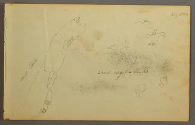 Desenho, Esboços de nuvens e bétula morta, julho de 1844