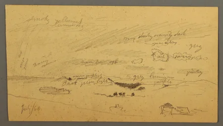 Desenho, Estudo do céu sobre o cume e o arco-íris, julho de 1866