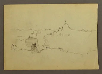 Desenho, A Basílica de São Pedro vista do Norte contra as colinas e o horizonte de Roma, janeiro de 1869