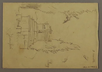 Desenho, treinador de palco, possivelmente 1868-69
