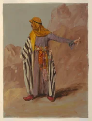 Desenho, Beduíno de pé, provavelmente fevereiro de 1868
