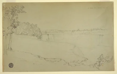 Desenho, Estudos. As Cataratas do Niágara, provavelmente 1856