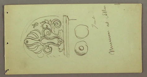 Desenho, Estudos de objectos do Museu de Atenas, possivelmente 1869