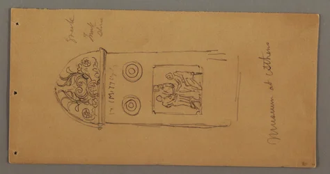 Desenho, Estudos de objectos do Museu de Atenas, possivelmente 1869