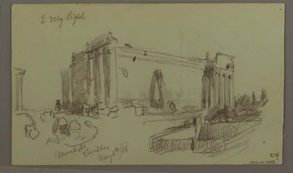 Desenho, Estudo das Ruínas do Templo, 8 de maio de 1868