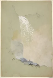 Desenho, Estudo das cataratas de Tequendama perto de Bogotá, Colômbia, julho de 1853
