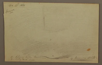 Desenho, Pôr do sol atrás de um cume (Aurora), 1864