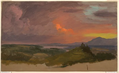Desenho, Pôr do sol no Vale do Hudson, 1870-75