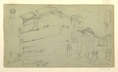 Desenho, Templo, Petra, Jordânia, 27 de fevereiro de 1868