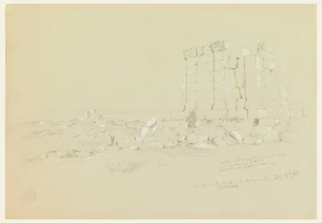 Desenho, Templo com Semua [atual as-Samu] ao longe, 17 de fevereiro de 1868