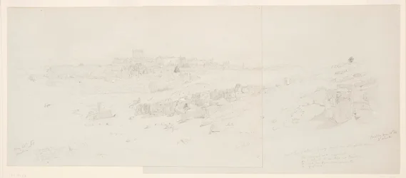 Desenho, Templos ao amanhecer, Baalbek, 12 de maio de 1868