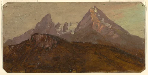 Desenho, The Watzmann, Berchtesgaden, Baviera, 1868