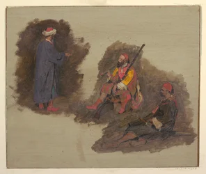 Desenho, Três beduínos, 1868-69