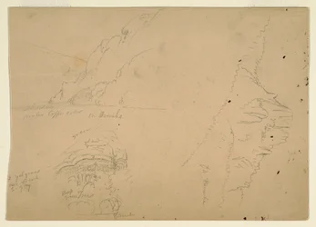 Desenho, Três esboços de margens íngremes e montanhosas do Danúbio, 1868