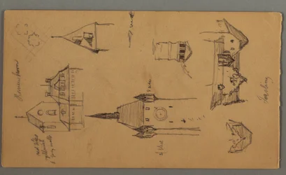 Desenho, Torres, Edifícios Alpinos, 1868