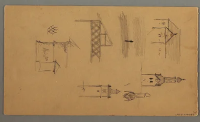 Desenho, Torres, Edifícios Alpinos, 1868