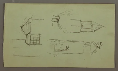 Desenho, Torres, Telhados, Spicket, Telhado, julho 1868