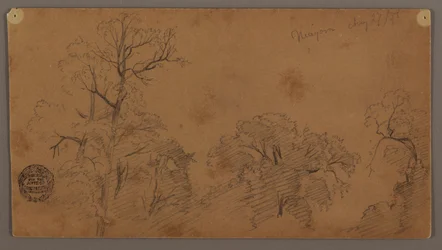 Desenho, copas das árvores, Niagara, 27 de agosto de 1856