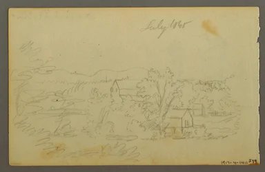 Desenho, Árvores, vaca, 1844