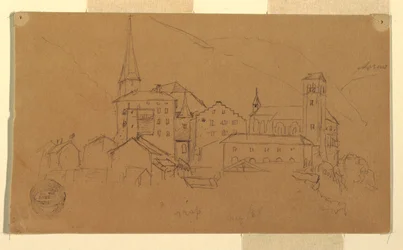 Desenho, Valais, Suíça, agosto de 1868