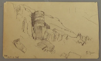 Desenho, Vista de Wady el-Arabah, 20 de fevereiro de 1868