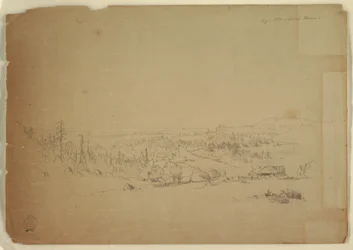 Desenho, Vista da ilha de Grand Manan, Canadá, para o mar, setembro de 1851