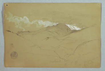 Desenho, Vista do Leste do Monte Chimborazo, Equador, 3 de junho de 1857