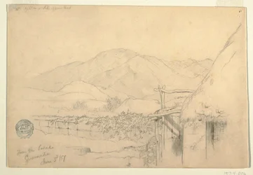 Desenho, Vista da Pousada em Guaranda, Equador, 3 de junho de 1857