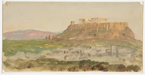 Desenho, Vista da Acrópole a partir do Sul, Atenas, abril de 1869
