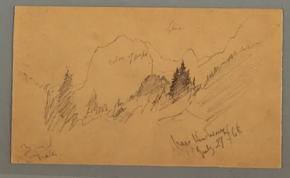 Desenho, Picos arborizados, 27 de julho de 1868