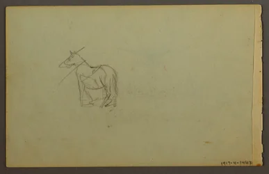 Desenho, Mergulho arborizado ao pôr do sol, possivelmente 1844