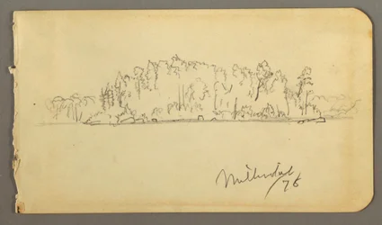 Desenho, Costa arborizada, 1878