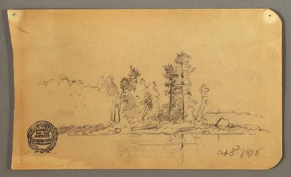 Desenho, Costa arborizada, 1878