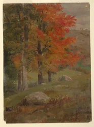 Desenho, Bosque no outono, 1865