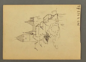 Desenho, lago Thun, Bernese, Oberland, 20 de agosto de 1868