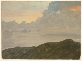 Colina e nuvens