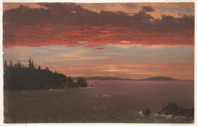 Península Schoodic de Mount Desert ao nascer do sol