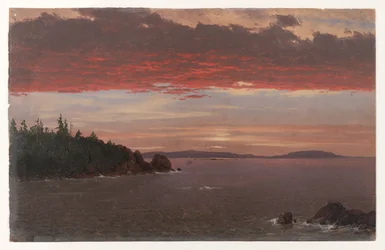Península de Schoodic a partir de Mount Desert ao nascer do sol