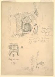 Esboços da Casa de Semon, o Curtidor, Jaffa, Palestina [Tel-Aviv, Israel] e Pescadores nas Rochas em Beirute, Síria [Beirute, Líbano]