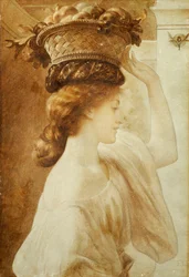 Eucharis: Uma menina com uma cesta de frutas