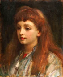 Retrato de uma jovem garota, cabeça e ombros