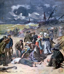 Uma tempestade em Calais, França, 1893