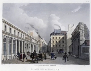 Escola de Medicina - em "Paris en 1832" por Martens