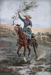 A bandeira da trégua na guerra da Índia, 1886