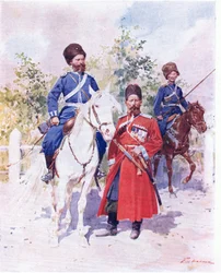 Soldados russos c.1900 (cor litho)