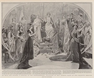 To Help the Guards, um quadro no entretenimento organizado pela Sra. Arthur Paget no Teatro de Sua Majestade
