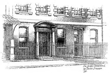 Casa de Sir James Thornhills, 75 Dean Street, Londres, 1912