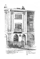 Casa de Thomas Carlyles, Ampton Street, Londres, 1912