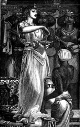 Cleópatra VII 69-30 aC, Rainha do Egito, dissolvendo pérolas em vinho, 1866