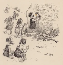 Os nossos antepassados antediluvianos, de F. Opper: Número Seis (litografia)